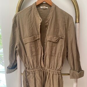 Billabong 100% Cotton Summer Safari Long Sleeves Army Green Romper Size M